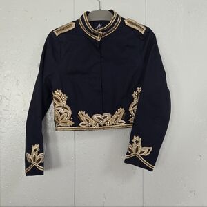 Authentic Icon | American Idol | Festival Girl Navy Cropped Military Jacket Sz M